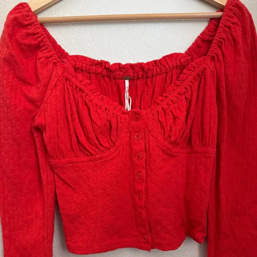 Red long sleeve button up